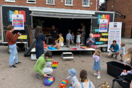 Children outdoors at Ludlow Piano Festival